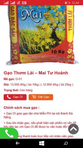 Gạo Ơi 2 - Gạo Sạch Đóng Túi - Giao Gạo Tận Nhà Miễn Phí Tại Đà Nẵng